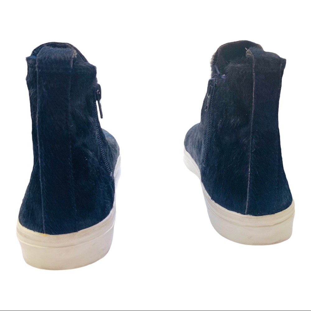Zara High Top Leather Hyde Fashion Sneaker Black Size 36 6521/003/010 2663 - Picture 5 of 7